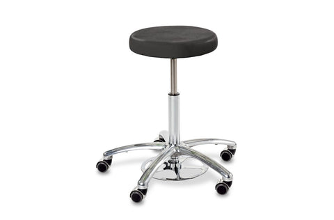 Rollhocker mit runder Sitzfläche & Fußring von Ophthal-Optics – Onlineshop für Augenärzte, Kliniken, Optiker & Händler | Ophthal-Optics