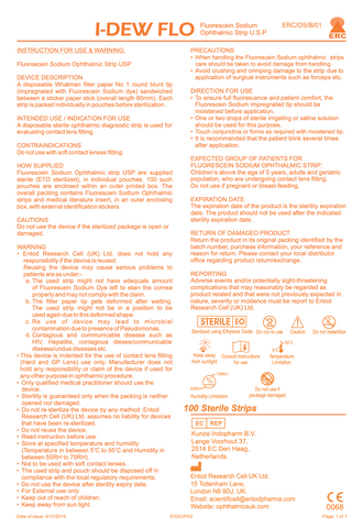 I-DEW FLO (Fluorescein Sodium Teststreifen) 5 Pack. a 100 Stück von Ophthal-Optics – Onlineshop für Augenärzte, Kliniken, Optiker & Händler | Ophthal-Optics