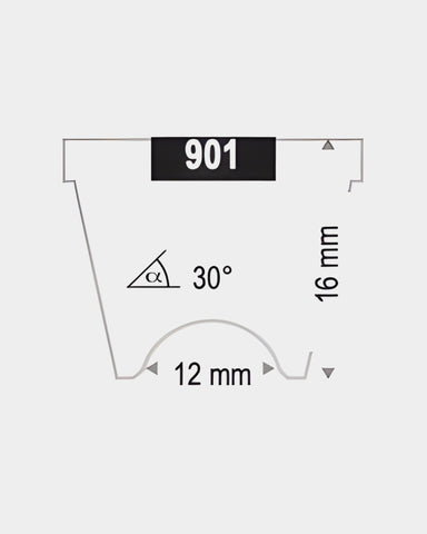 Technische Abbildung Haag-Streit Ein-Spiegel Kontaktglas 901 Smit Maß- und Winkelangaben