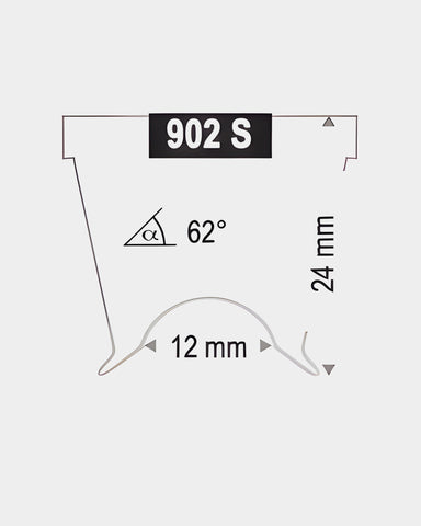 Technische Abbildung Haag-Streit Ein-Spiegel-Kontaktglas 902 S mit Maßangaben