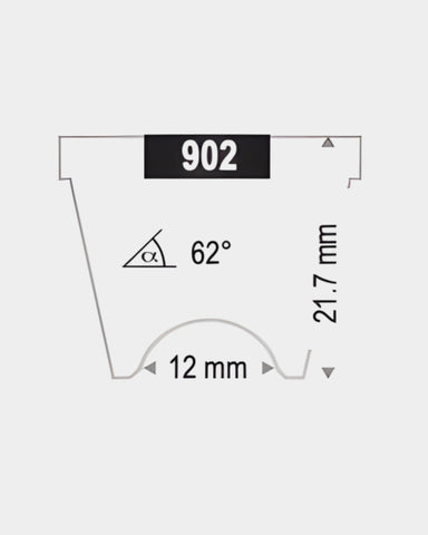 Technische Abbildung Haag-Streit Kontaktglas 902  mit Maß- und Winkelangaben