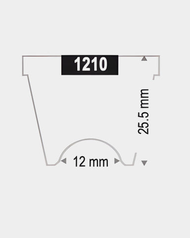 Technische Abbildung Haag-Streit Kontaktglas Eisner 1210 mit Maßangaben