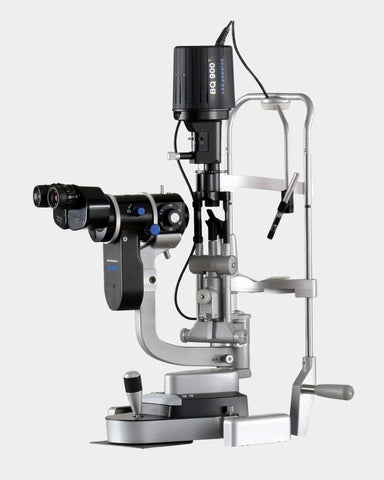 Haag-Streit BQ 900 LED Spaltlampe mit 5-stufigem Vergrößerungswechsler und homogener LED-Beleuchtung